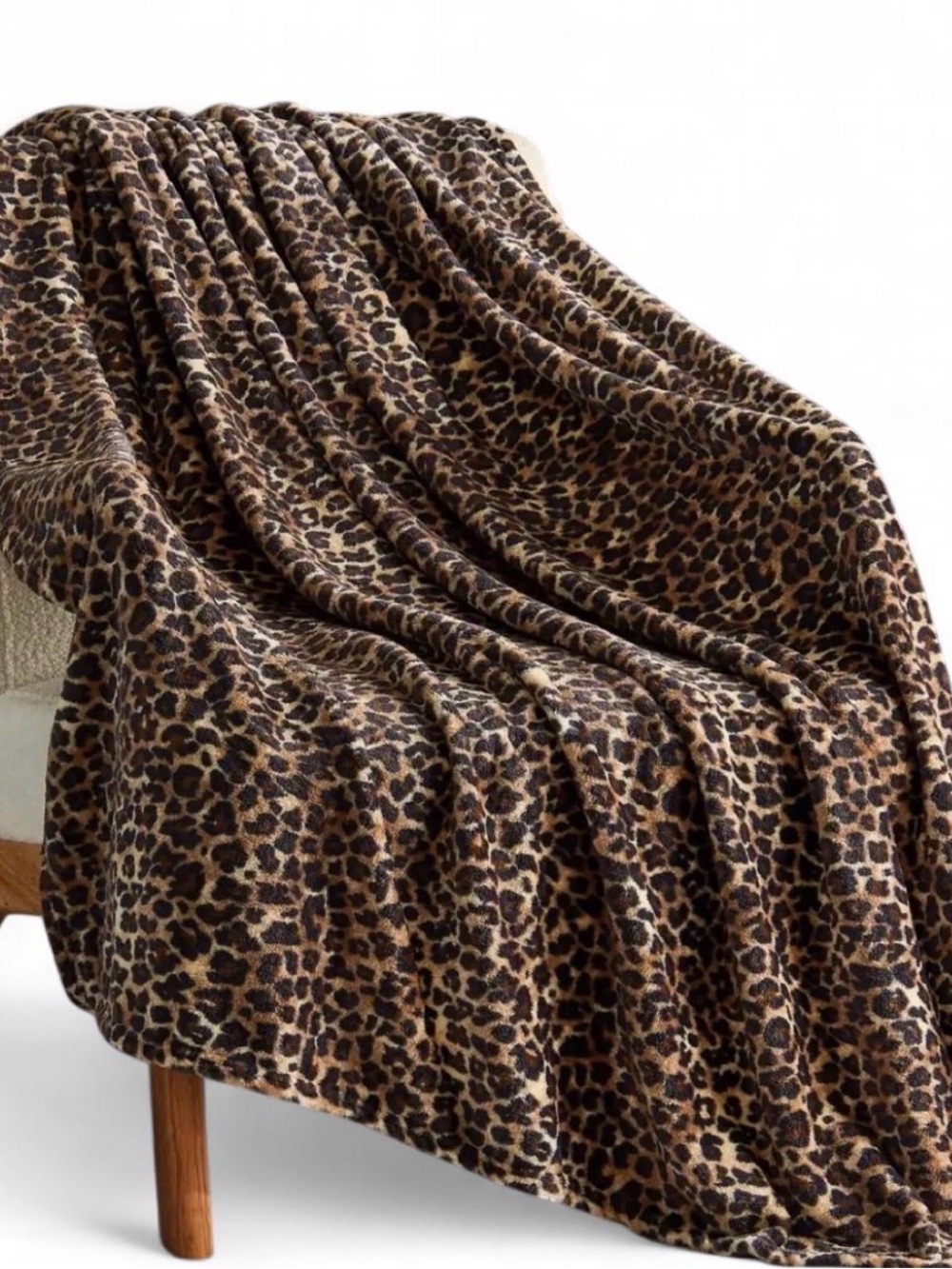 Plush animal Leopard Print Throw Blanket - 50” x 60” new
